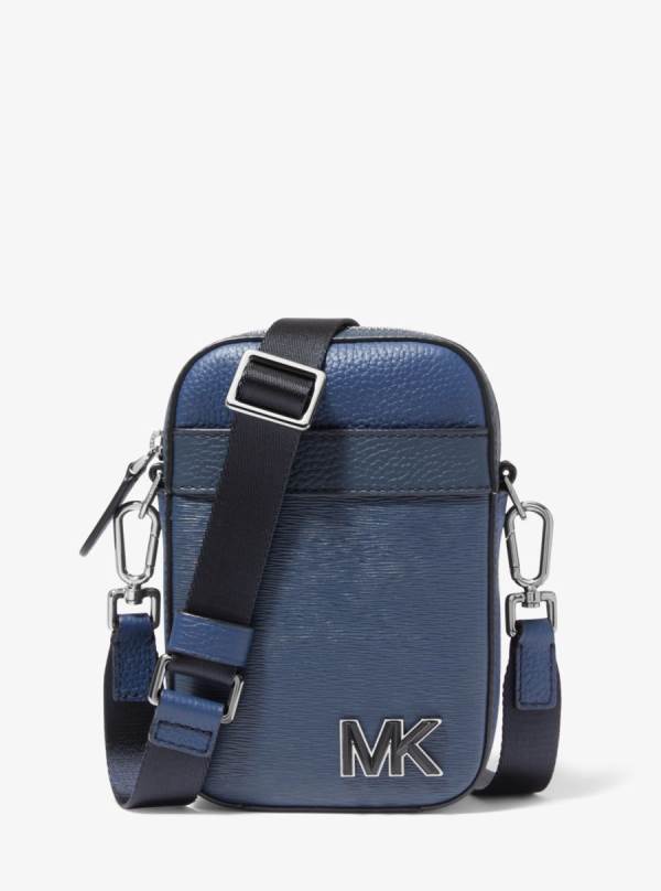 Panske Crossbody Kabelka Michael Kors Hudson Color-Block Leather Smartphone Námornícka Modrá - Tasky Michael Kors Sleva | QPVEU-4528